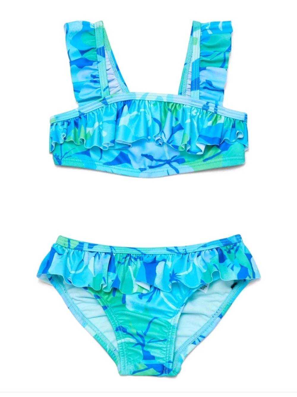 Hibiscus Print Two-Piece Swim Set with Ruffles NWT Toddler Size 4T